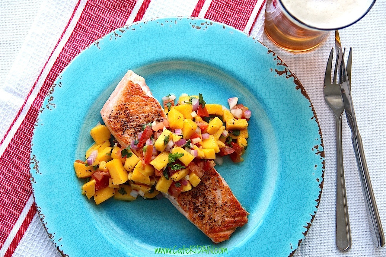 Grilled Salmon with Mango Salsa