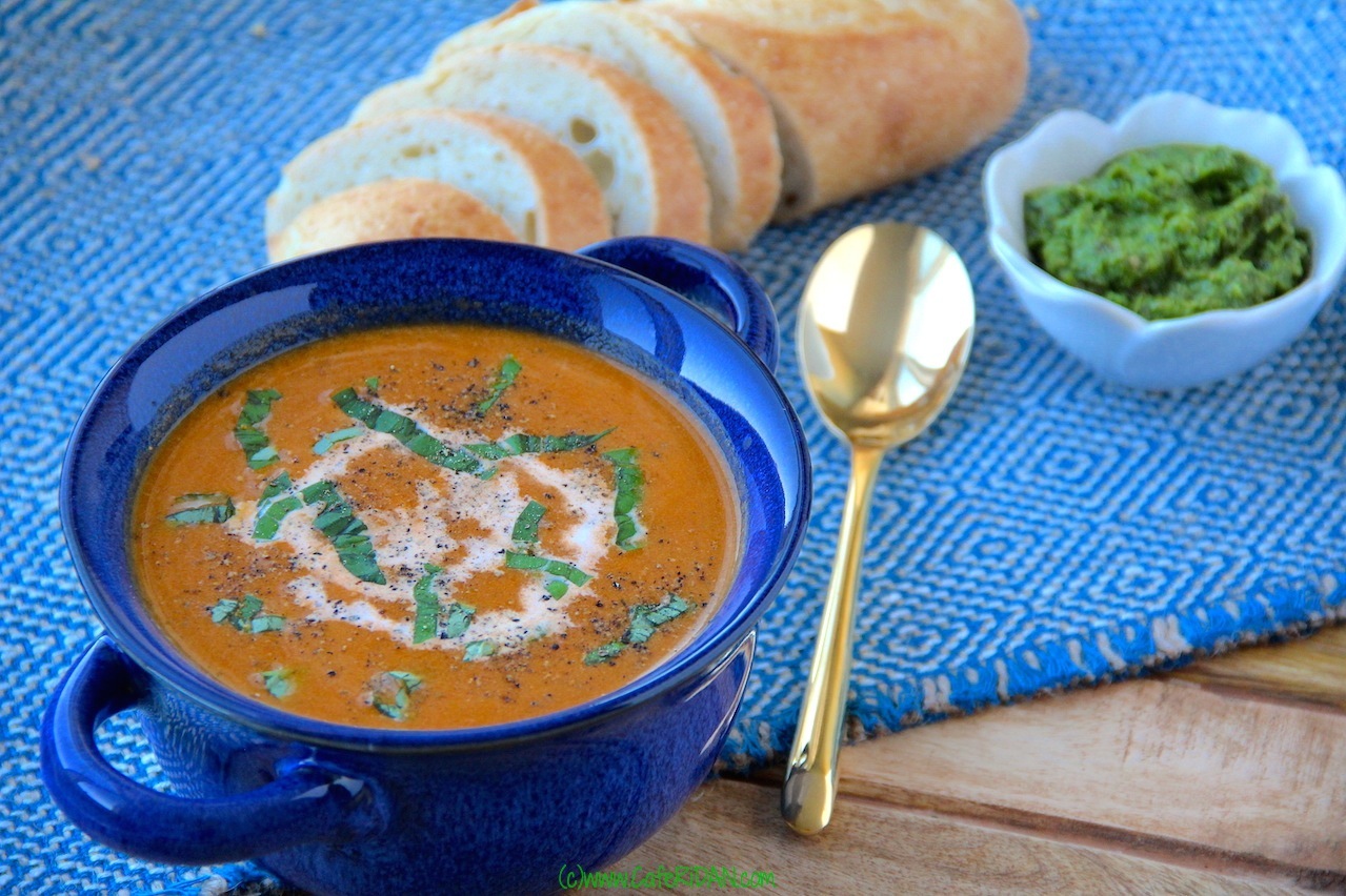 Cream of Fresh Tomato Soup with Basil